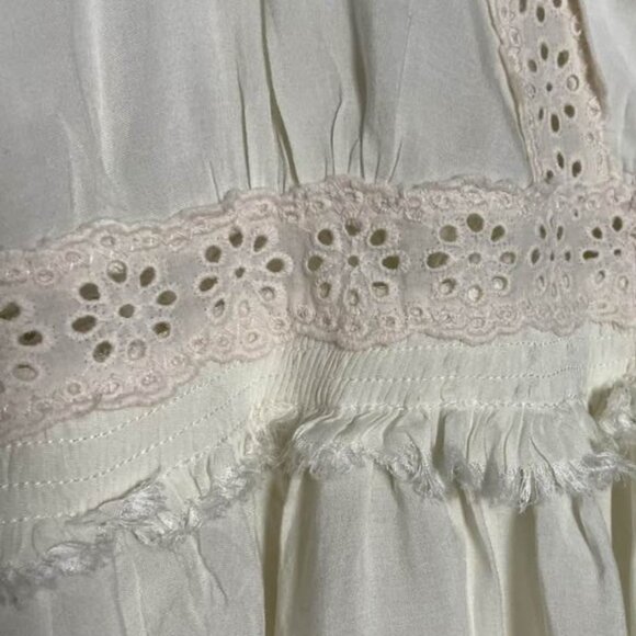 Intimately Free People Eyelet Boho Tunic Top | Medium | Raw Hem Cotton Trim - Picture 5 of 13